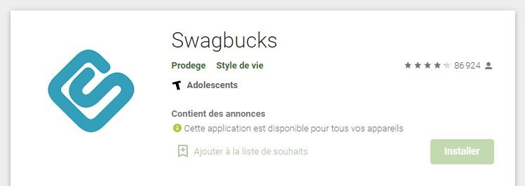 Swagbucks avis sur Google Play